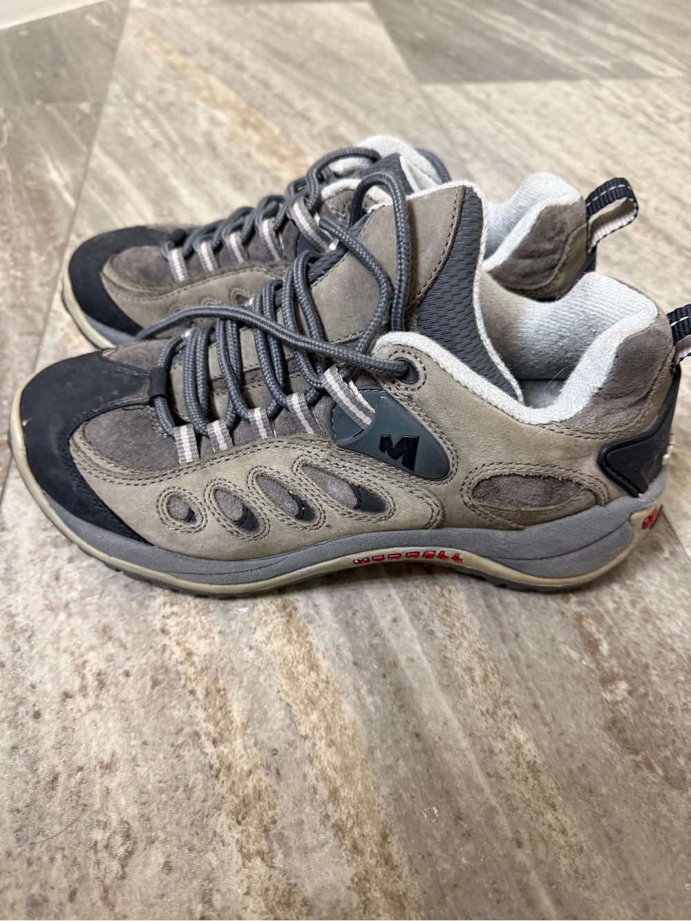 Merrell Men's Grey and Black Trail Sneakers